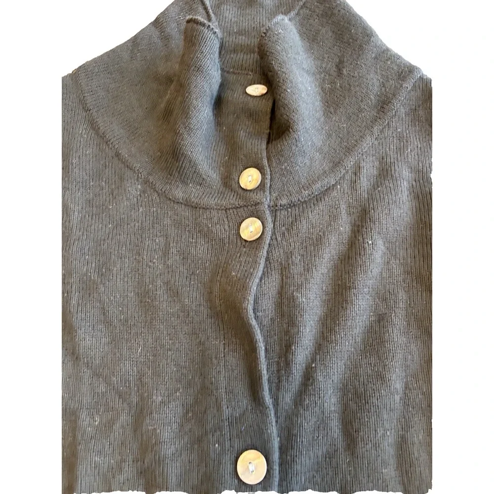 Blue‎ Sky plus-size1x Black long knit cardigan Merino Bamboo Fair trade Pockets - Picture 2 of 8